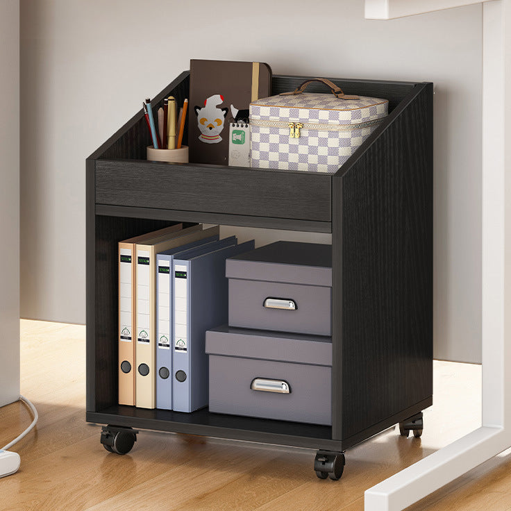 Scandinavian Style Bookshelf Open Back Bookcase for Home Office Study Room Black 15.7"L x 11.8"W x 21.7"H Clearhalo 'Bookcases' 'Furniture' 'furniture_bookcases' 'kitchen' 'kitchen_bookcases' 'Living Room Furniture' 'Office Furniture' 4844733