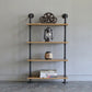 Wall Unit and Etagere Bookshelf Industrial Black Iron Frame and Pine Wood Shelf Etagere 23.6"L x 7.9"W x 47.2"H Clearhalo 'Bookcases' 'furn' 'furn_bookcases' 'Furniture' 'furniture_bookcases' 'kitchen' 'kitchen_bookcases' 'Living Room Furniture' 'Office Furniture' 4844764