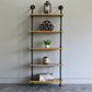 Wall Unit and Etagere Bookshelf Industrial Black Iron Frame and Pine Wood Shelf Etagere 23.6"L x 7.9"W x 59.1"H Clearhalo 'Bookcases' 'furn' 'furn_bookcases' 'Furniture' 'furniture_bookcases' 'kitchen' 'kitchen_bookcases' 'Living Room Furniture' 'Office Furniture' 4844767