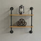 Wall Unit and Etagere Bookshelf Industrial Black Iron Frame and Pine Wood Shelf Wall Unit 23.6"L x 7.9"W x 23.6"H Clearhalo 'Bookcases' 'furn' 'furn_bookcases' 'Furniture' 'furniture_bookcases' 'kitchen' 'kitchen_bookcases' 'Living Room Furniture' 'Office Furniture' 4844770