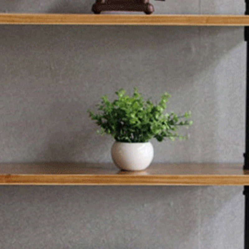 Wall Unit and Etagere Bookshelf Industrial Black Iron Frame and Pine Wood Shelf Clearhalo 'Bookcases' 'furn' 'furn_bookcases' 'Furniture' 'furniture_bookcases' 'kitchen' 'kitchen_bookcases' 'Living Room Furniture' 'Office Furniture' 4844775