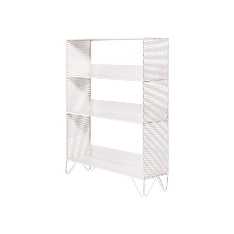 Scandinavian Metal Geometric Bookshelf Vertical Open Iron Bookshelf 29.9"L x 9.1"W x 37.4"H White Clearhalo 'Bookcases' 'furn' 'furn_bookcases' 'Furniture' 'furniture_bookcases' 'kitchen' 'kitchen_bookcases' 'Living Room Furniture' 'Office Furniture' 4844790