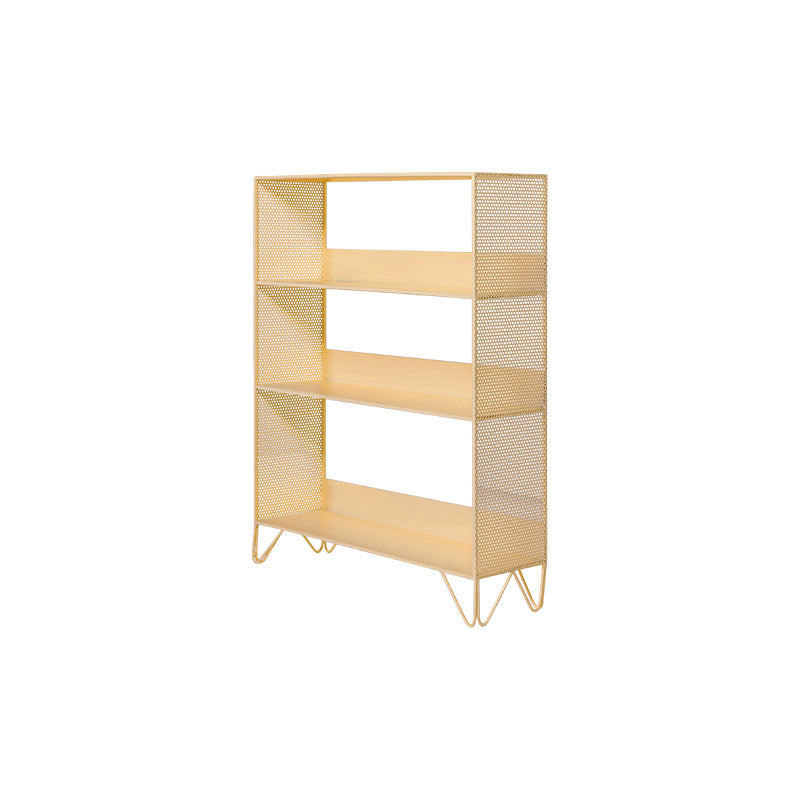 Scandinavian Metal Geometric Bookshelf Vertical Open Iron Bookshelf 29.9"L x 9.1"W x 37.4"H Gold Clearhalo 'Bookcases' 'furn' 'furn_bookcases' 'Furniture' 'furniture_bookcases' 'kitchen' 'kitchen_bookcases' 'Living Room Furniture' 'Office Furniture' 4844797