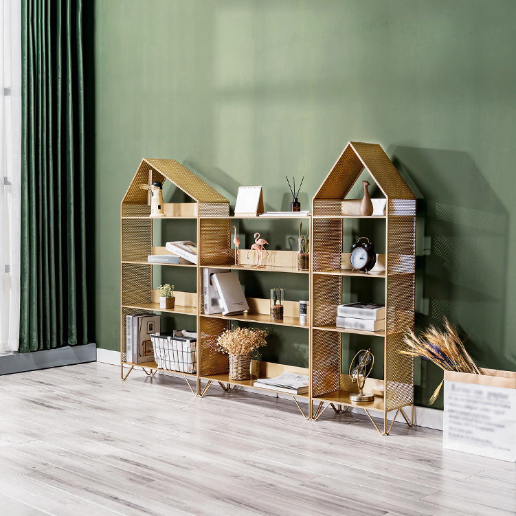 Scandinavian Metal Geometric Bookshelf Vertical Open Iron Bookshelf Clearhalo 'Bookcases' 'furn' 'furn_bookcases' 'Furniture' 'furniture_bookcases' 'kitchen' 'kitchen_bookcases' 'Living Room Furniture' 'Office Furniture' 4844810