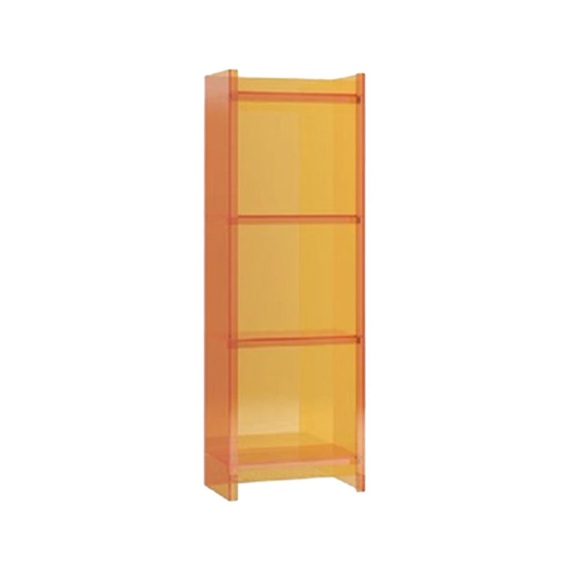 Scandinavian Style Bookshelf 9.84"W Closed Back Bookcase for Home Office Study Room 15.7"L x 9.8"W x 46.5"H Orange Clearhalo 'Bookcases' 'furn' 'furn_bookcases' 'Furniture' 'furniture_bookcases' 'kitchen' 'kitchen_bookcases' 'Living Room Furniture' 'Office Furniture' 4844830