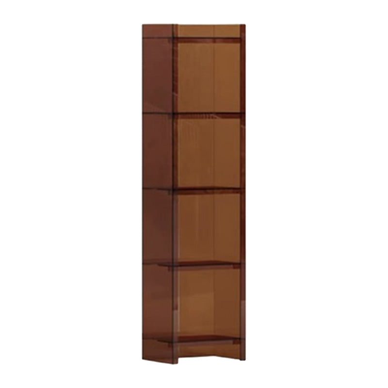 Scandinavian Style Bookshelf 9.84"W Closed Back Bookcase for Home Office Study Room 15.7"L x 9.8"W x 59.8"H Coffee Clearhalo 'Bookcases' 'furn' 'furn_bookcases' 'Furniture' 'furniture_bookcases' 'kitchen' 'kitchen_bookcases' 'Living Room Furniture' 'Office Furniture' 4844840
