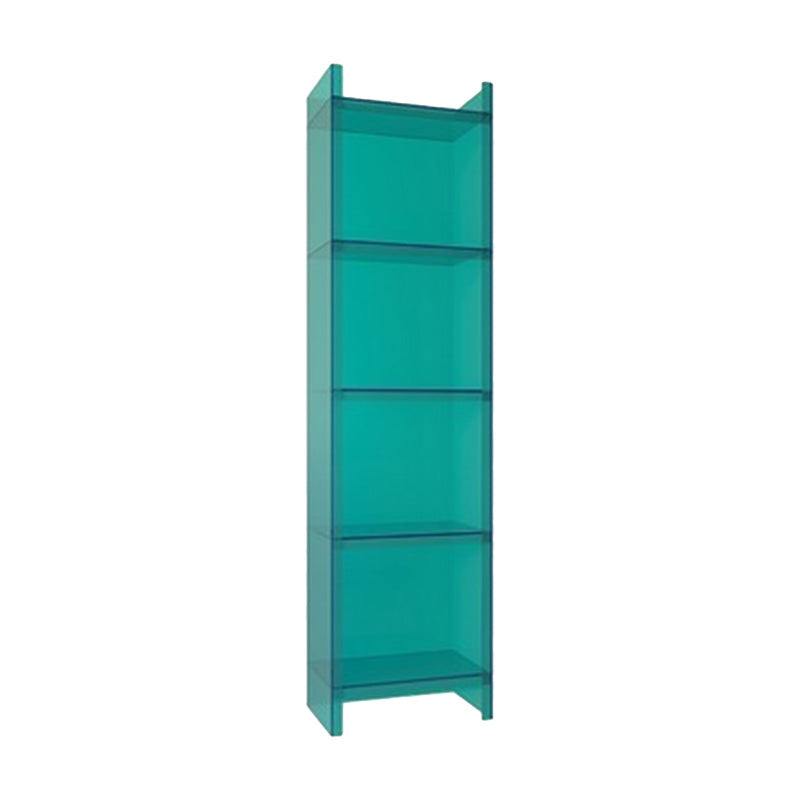 Scandinavian Style Bookshelf 9.84"W Closed Back Bookcase for Home Office Study Room 15.7"L x 9.8"W x 59.8"H Lake Blue Clearhalo 'Bookcases' 'furn' 'furn_bookcases' 'Furniture' 'furniture_bookcases' 'kitchen' 'kitchen_bookcases' 'Living Room Furniture' 'Office Furniture' 4844842