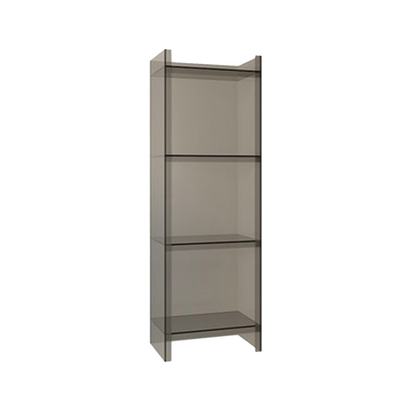 Scandinavian Style Bookshelf 9.84"W Closed Back Bookcase for Home Office Study Room 15.7"L x 9.8"W x 46.5"H Grey Clearhalo 'Bookcases' 'furn' 'furn_bookcases' 'Furniture' 'furniture_bookcases' 'kitchen' 'kitchen_bookcases' 'Living Room Furniture' 'Office Furniture' 4844843