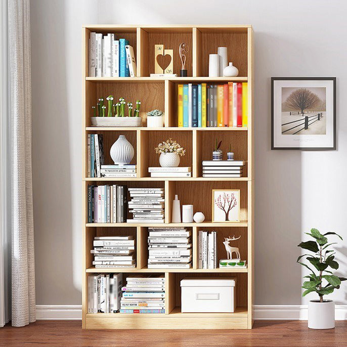 Manufactured Wood Standard Bookshelf Scandinavian Vertical Closed Back Bookshelf Clearhalo 'Bookcases' 'Furniture' 'furniture_bookcases' 'kitchen' 'kitchen_bookcases' 'Living Room Furniture' 'Office Furniture' 4844847