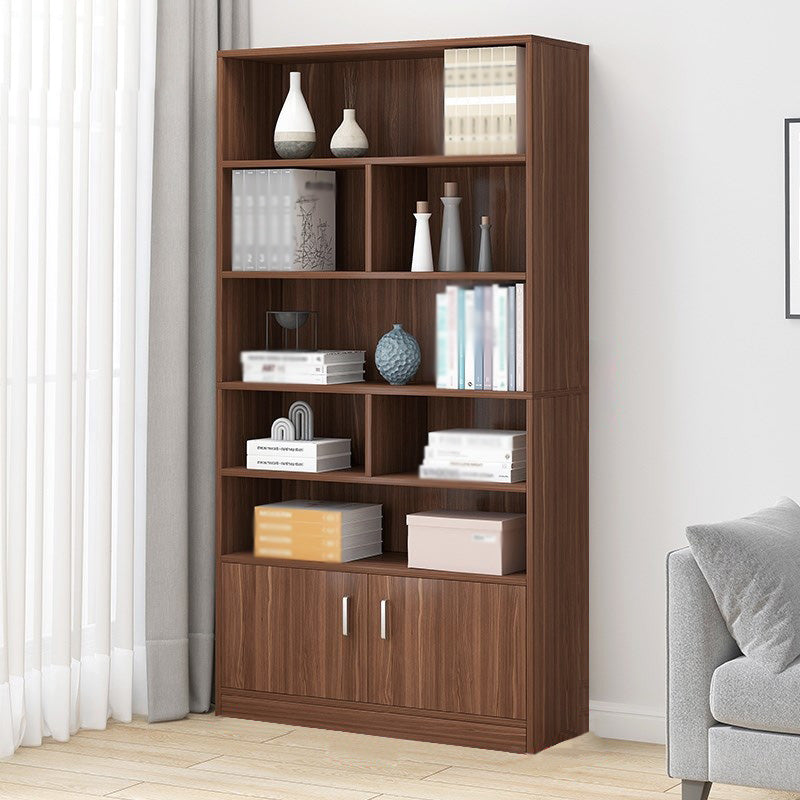 Manufactured Wood Standard Bookshelf Scandinavian Vertical Closed Back Bookshelf Brown 23.6"L x 9.4"W x 70.9"H Cabinets Clearhalo 'Bookcases' 'Furniture' 'furniture_bookcases' 'kitchen' 'kitchen_bookcases' 'Living Room Furniture' 'Office Furniture' 4844850