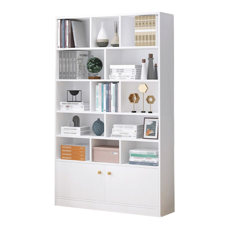 Manufactured Wood Standard Bookshelf Scandinavian Vertical Closed Back Bookshelf White 31.5"L x 9.4"W x 70.9"H Cabinets Clearhalo 'Bookcases' 'Furniture' 'furniture_bookcases' 'kitchen' 'kitchen_bookcases' 'Living Room Furniture' 'Office Furniture' 4844852