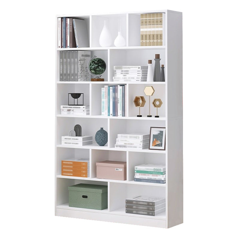 Manufactured Wood Standard Bookshelf Scandinavian Vertical Closed Back Bookshelf White 31.5"L x 9.4"W x 70.9"H Bookcases Clearhalo 'Bookcases' 'Furniture' 'furniture_bookcases' 'kitchen' 'kitchen_bookcases' 'Living Room Furniture' 'Office Furniture' 4844857