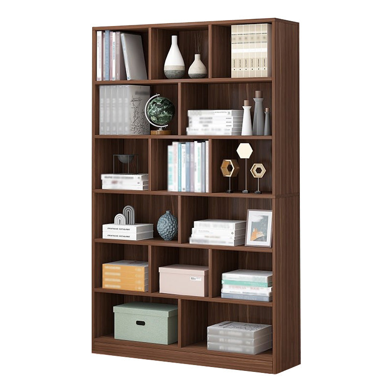 Manufactured Wood Standard Bookshelf Scandinavian Vertical Closed Back Bookshelf Brown 31.5"L x 9.4"W x 70.9"H Bookcases Clearhalo 'Bookcases' 'Furniture' 'furniture_bookcases' 'kitchen' 'kitchen_bookcases' 'Living Room Furniture' 'Office Furniture' 4844861