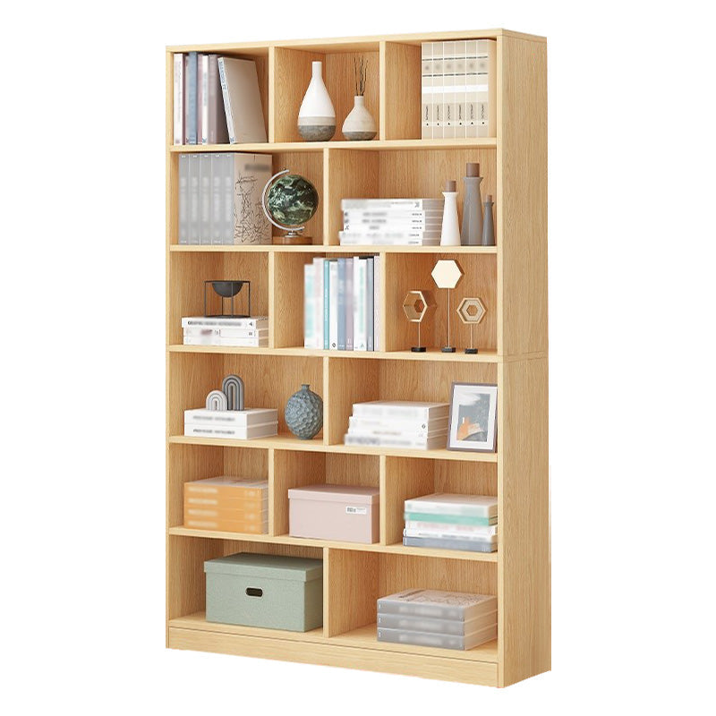 Manufactured Wood Standard Bookshelf Scandinavian Vertical Closed Back Bookshelf Natural 31.5"L x 9.4"W x 70.9"H Bookcases Clearhalo 'Bookcases' 'Furniture' 'furniture_bookcases' 'kitchen' 'kitchen_bookcases' 'Living Room Furniture' 'Office Furniture' 4844863