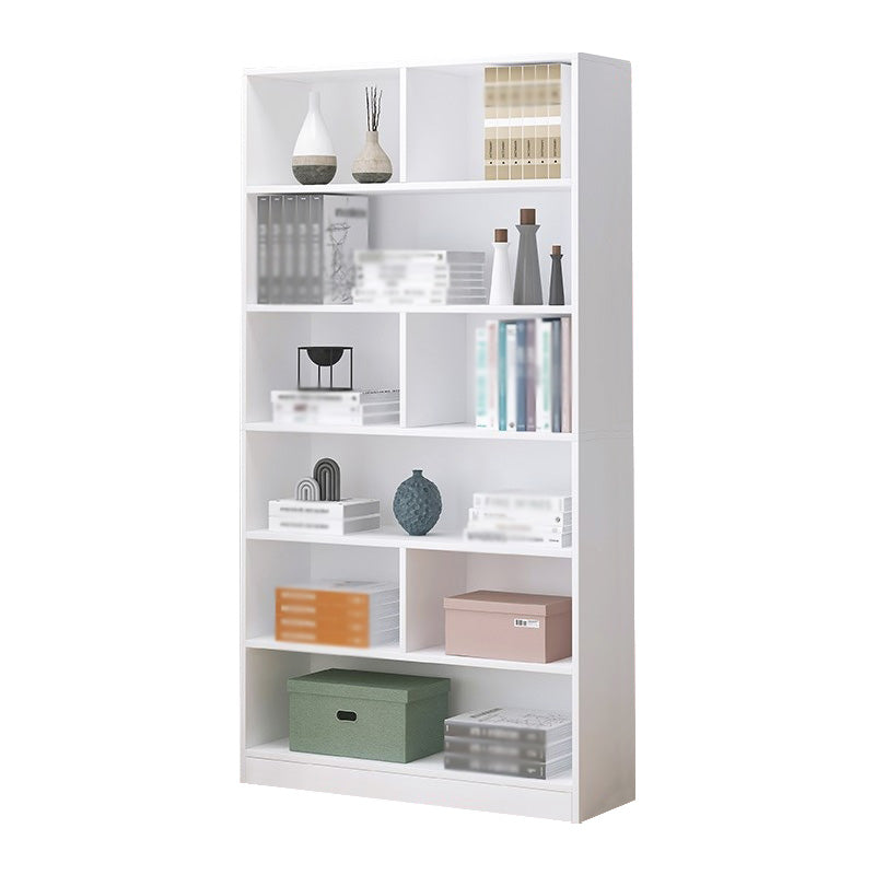 Manufactured Wood Standard Bookshelf Scandinavian Vertical Closed Back Bookshelf White 23.6"L x 9.4"W x 70.9"H Bookcases Clearhalo 'Bookcases' 'Furniture' 'furniture_bookcases' 'kitchen' 'kitchen_bookcases' 'Living Room Furniture' 'Office Furniture' 4844868