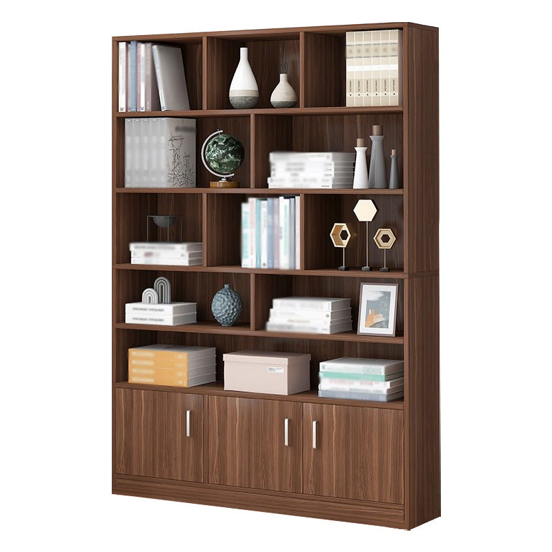 Manufactured Wood Standard Bookshelf Scandinavian Vertical Closed Back Bookshelf Brown 39.4"L x 9.4"W x 70.9"H Cabinets Clearhalo 'Bookcases' 'Furniture' 'furniture_bookcases' 'kitchen' 'kitchen_bookcases' 'Living Room Furniture' 'Office Furniture' 4844869