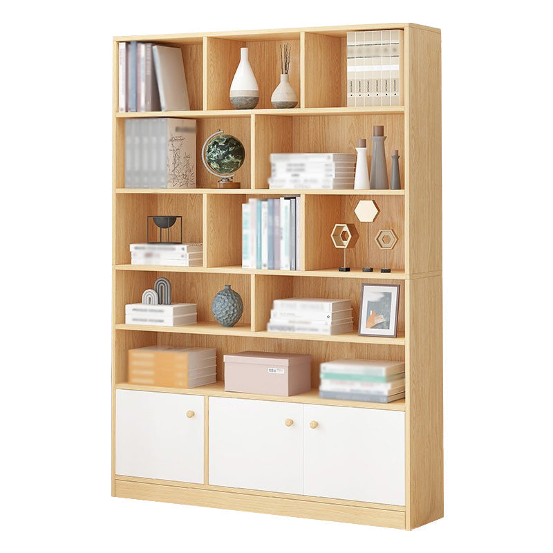 Manufactured Wood Standard Bookshelf Scandinavian Vertical Closed Back Bookshelf Natural 39.4"L x 9.4"W x 70.9"H Cabinets Clearhalo 'Bookcases' 'Furniture' 'furniture_bookcases' 'kitchen' 'kitchen_bookcases' 'Living Room Furniture' 'Office Furniture' 4844870