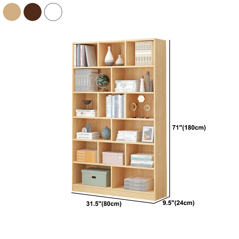 Manufactured Wood Standard Bookshelf Scandinavian Vertical Closed Back Bookshelf Clearhalo 'Bookcases' 'Furniture' 'furniture_bookcases' 'kitchen' 'kitchen_bookcases' 'Living Room Furniture' 'Office Furniture' 4844873