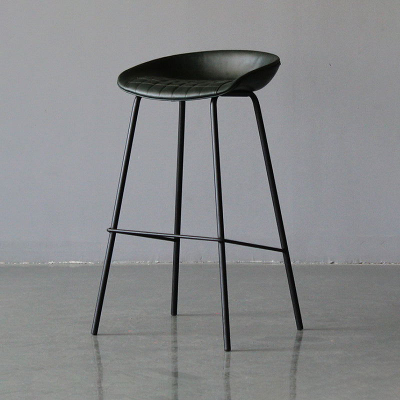 Modern Style Bar-stool PU Leather Counter Bar Stool with Metal Legs for Kitchen Green 1 Piece Bar Stool(30"H) Clearhalo 'Bar Furniture' 'Bar Stools' 'bar_stools' 'furn' 'furn_bar_stools' 'Furniture' 'furniture_bar_stools' 'Kitchen & Dining Furniture' 4850206