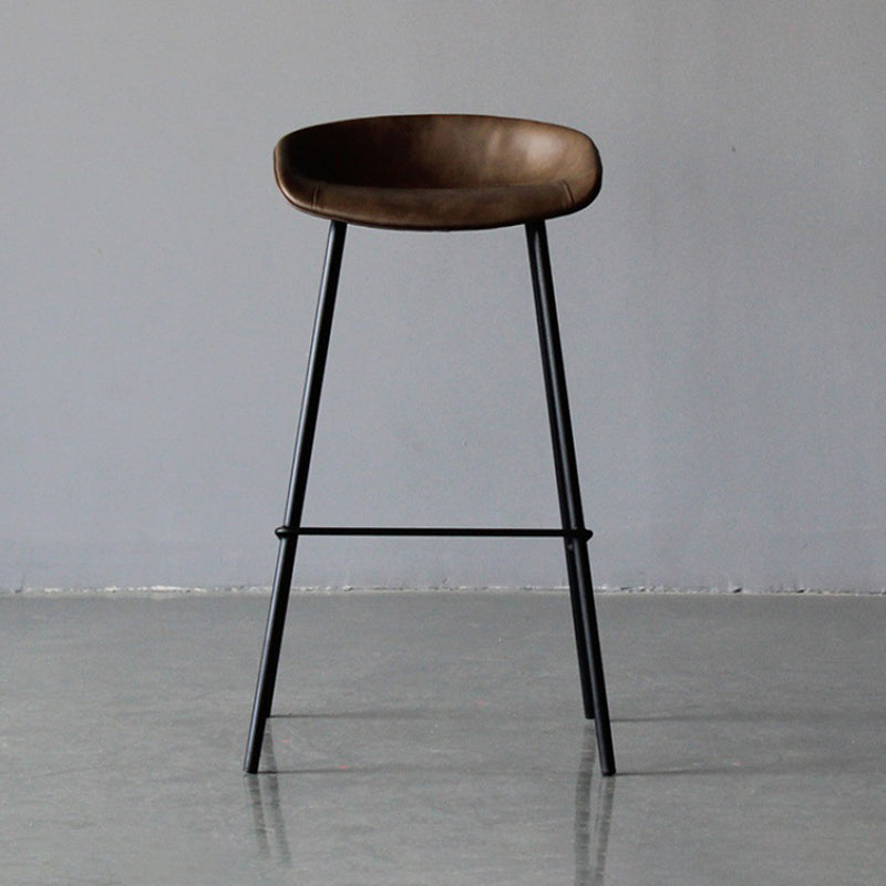 Modern Style Bar-stool PU Leather Counter Bar Stool with Metal Legs for Kitchen Coffee 1 Piece Bar Stool(30"H) Clearhalo 'Bar Furniture' 'Bar Stools' 'bar_stools' 'furn' 'furn_bar_stools' 'Furniture' 'furniture_bar_stools' 'Kitchen & Dining Furniture' 4850213