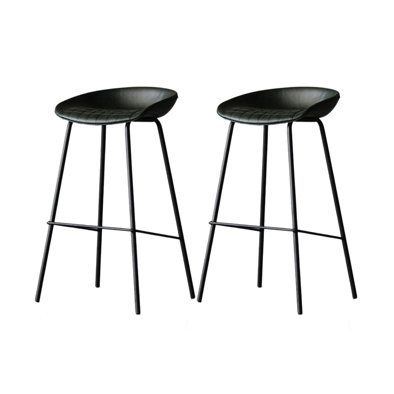 Modern Style Bar-stool PU Leather Counter Bar Stool with Metal Legs for Kitchen Green 2 Piece Set Bar Stool(30"H) Clearhalo 'Bar Furniture' 'Bar Stools' 'bar_stools' 'furn' 'furn_bar_stools' 'Furniture' 'furniture_bar_stools' 'Kitchen & Dining Furniture' 4850221