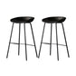 Modern Style Bar-stool PU Leather Counter Bar Stool with Metal Legs for Kitchen Textured Black 2 Piece Set Clearhalo 'Bar Furniture' 'Bar Stools' 'bar_stools' 'furn' 'furn_bar_stools' 'Furniture' 'furniture_bar_stools' 'Kitchen & Dining Furniture' 4850222
