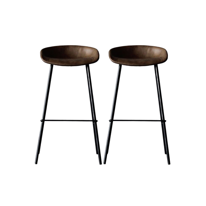 Modern Style Bar-stool PU Leather Counter Bar Stool with Metal Legs for Kitchen Coffee 2 Piece Set Bar Stool(30"H) Clearhalo 'Bar Furniture' 'Bar Stools' 'bar_stools' 'furn' 'furn_bar_stools' 'Furniture' 'furniture_bar_stools' 'Kitchen & Dining Furniture' 4850224