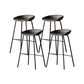 Modern Style Bar-stool PU Leather Counter Bar Stool with Metal Legs for Kitchen Dark Gray 4 Piece Set Clearhalo 'Bar Furniture' 'Bar Stools' 'bar_stools' 'furn' 'furn_bar_stools' 'Furniture' 'furniture_bar_stools' 'Kitchen & Dining Furniture' 4850230