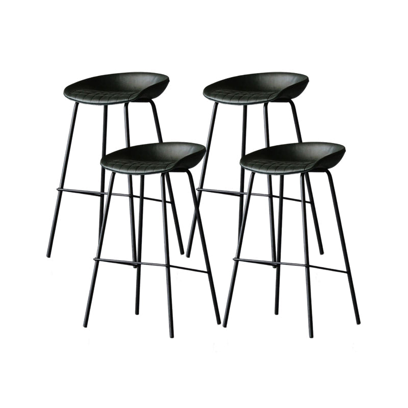 Modern Style Bar-stool PU Leather Counter Bar Stool with Metal Legs for Kitchen Green 4 Piece Set Bar Stool(30"H) Clearhalo 'Bar Furniture' 'Bar Stools' 'bar_stools' 'furn' 'furn_bar_stools' 'Furniture' 'furniture_bar_stools' 'Kitchen & Dining Furniture' 4850231