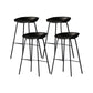 Modern Style Bar-stool PU Leather Counter Bar Stool with Metal Legs for Kitchen Textured Black 4 Piece Set Clearhalo 'Bar Furniture' 'Bar Stools' 'bar_stools' 'furn' 'furn_bar_stools' 'Furniture' 'furniture_bar_stools' 'Kitchen & Dining Furniture' 4850232