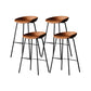 Modern Style Bar-stool PU Leather Counter Bar Stool with Metal Legs for Kitchen Light Brown 4 Piece Set Clearhalo 'Bar Furniture' 'Bar Stools' 'bar_stools' 'furn' 'furn_bar_stools' 'Furniture' 'furniture_bar_stools' 'Kitchen & Dining Furniture' 4850233