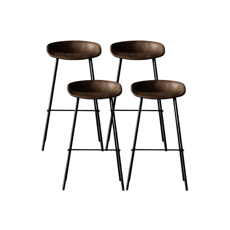 Modern Style Bar-stool PU Leather Counter Bar Stool with Metal Legs for Kitchen Coffee 4 Piece Set Bar Stool(30"H) Clearhalo 'Bar Furniture' 'Bar Stools' 'bar_stools' 'furn' 'furn_bar_stools' 'Furniture' 'furniture_bar_stools' 'Kitchen & Dining Furniture' 4850234