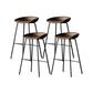 Modern Style Bar-stool PU Leather Counter Bar Stool with Metal Legs for Kitchen Dark Coffee 4 Piece Set Clearhalo 'Bar Furniture' 'Bar Stools' 'bar_stools' 'furn' 'furn_bar_stools' 'Furniture' 'furniture_bar_stools' 'Kitchen & Dining Furniture' 4850235