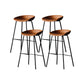 Modern Style Bar-stool PU Leather Counter Bar Stool with Metal Legs for Kitchen Yellow-Brown 4 Piece Set Clearhalo 'Bar Furniture' 'Bar Stools' 'bar_stools' 'furn' 'furn_bar_stools' 'Furniture' 'furniture_bar_stools' 'Kitchen & Dining Furniture' 4850236