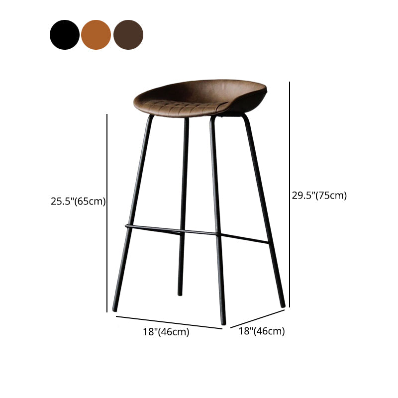 Modern Style Bar-stool PU Leather Counter Bar Stool with Metal Legs for Kitchen Clearhalo 'Bar Furniture' 'Bar Stools' 'bar_stools' 'furn' 'furn_bar_stools' 'Furniture' 'furniture_bar_stools' 'Kitchen & Dining Furniture' 4850238
