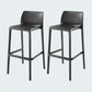 Modern Style Bar-stool Plastic Counter Bar Stool for Kitchen Bar with Plastic Legs Black 2 Piece Set Bar Stool(30"H) Clearhalo 'Bar Furniture' 'Bar Stools' 'bar_stools' 'furn' 'furn_bar_stools' 'Furniture' 'furniture_bar_stools' 'Kitchen & Dining Furniture' 4850281