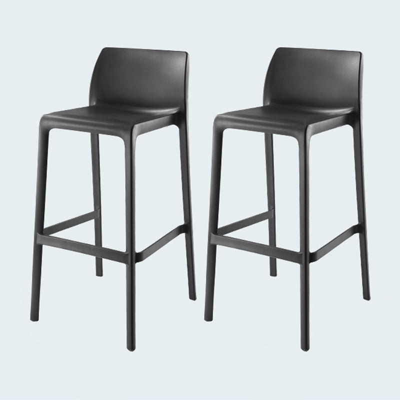 Modern Style Bar-stool Plastic Counter Bar Stool for Kitchen Bar with Plastic Legs Black 2 Piece Set Bar Stool(30"H) Clearhalo 'Bar Furniture' 'Bar Stools' 'bar_stools' 'furn' 'furn_bar_stools' 'Furniture' 'furniture_bar_stools' 'Kitchen & Dining Furniture' 4850281