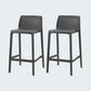 Modern Style Bar-stool Plastic Counter Bar Stool for Kitchen Bar with Plastic Legs Matte Black 2 Piece Set Counter Stool(26"H) Clearhalo 'Bar Furniture' 'Bar Stools' 'bar_stools' 'furn' 'furn_bar_stools' 'Furniture' 'furniture_bar_stools' 'Kitchen & Dining Furniture' 4850283