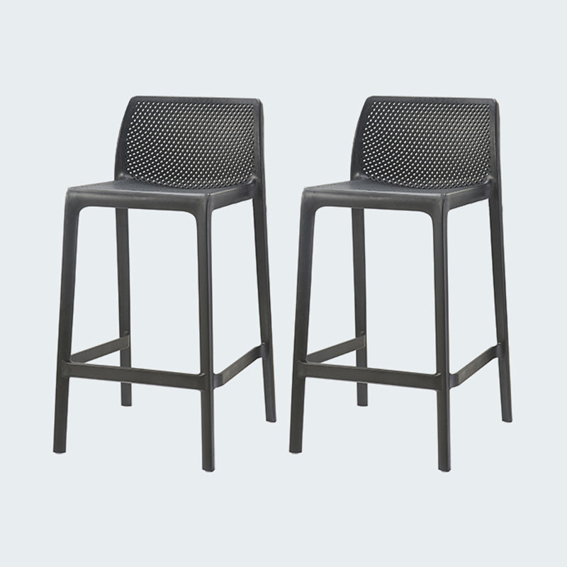 Modern Style Bar-stool Plastic Counter Bar Stool for Kitchen Bar with Plastic Legs Matte Black 2 Piece Set Counter Stool(26"H) Clearhalo 'Bar Furniture' 'Bar Stools' 'bar_stools' 'furn' 'furn_bar_stools' 'Furniture' 'furniture_bar_stools' 'Kitchen & Dining Furniture' 4850283
