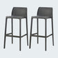 Modern Style Bar-stool Plastic Counter Bar Stool for Kitchen Bar with Plastic Legs Matte Black 2 Piece Set Bar Stool(30"H) Clearhalo 'Bar Furniture' 'Bar Stools' 'bar_stools' 'furn' 'furn_bar_stools' 'Furniture' 'furniture_bar_stools' 'Kitchen & Dining Furniture' 4850284