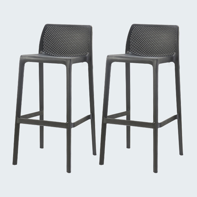 Modern Style Bar-stool Plastic Counter Bar Stool for Kitchen Bar with Plastic Legs Matte Black 2 Piece Set Bar Stool(30"H) Clearhalo 'Bar Furniture' 'Bar Stools' 'bar_stools' 'furn' 'furn_bar_stools' 'Furniture' 'furniture_bar_stools' 'Kitchen & Dining Furniture' 4850284