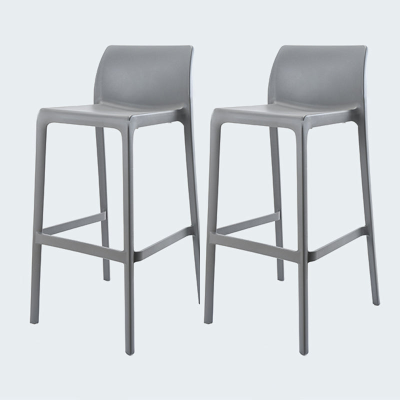 Modern Style Bar-stool Plastic Counter Bar Stool for Kitchen Bar with Plastic Legs Grey 2 Piece Set Bar Stool(30"H) Clearhalo 'Bar Furniture' 'Bar Stools' 'bar_stools' 'furn' 'furn_bar_stools' 'Furniture' 'furniture_bar_stools' 'Kitchen & Dining Furniture' 4850286