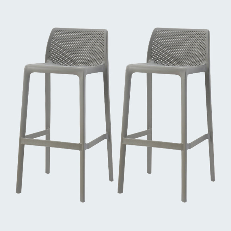 Modern Style Bar-stool Plastic Counter Bar Stool for Kitchen Bar with Plastic Legs Light Gray 2 Piece Set Bar Stool(30"H) Clearhalo 'Bar Furniture' 'Bar Stools' 'bar_stools' 'furn' 'furn_bar_stools' 'Furniture' 'furniture_bar_stools' 'Kitchen & Dining Furniture' 4850291