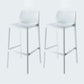 Modern Style Bar-stool Plastic Counter Bar Stool for Kitchen Bar with Plastic Legs White 2 Piece Set Bar Stool(30"H) Clearhalo 'Bar Furniture' 'Bar Stools' 'bar_stools' 'furn' 'furn_bar_stools' 'Furniture' 'furniture_bar_stools' 'Kitchen & Dining Furniture' 4850293
