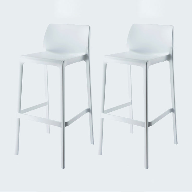 Modern Style Bar-stool Plastic Counter Bar Stool for Kitchen Bar with Plastic Legs White 2 Piece Set Bar Stool(30"H) Clearhalo 'Bar Furniture' 'Bar Stools' 'bar_stools' 'furn' 'furn_bar_stools' 'Furniture' 'furniture_bar_stools' 'Kitchen & Dining Furniture' 4850293