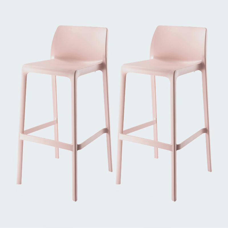 Modern Style Bar-stool Plastic Counter Bar Stool for Kitchen Bar with Plastic Legs Pink 2 Piece Set Bar Stool(30"H) Clearhalo 'Bar Furniture' 'Bar Stools' 'bar_stools' 'furn' 'furn_bar_stools' 'Furniture' 'furniture_bar_stools' 'Kitchen & Dining Furniture' 4850297