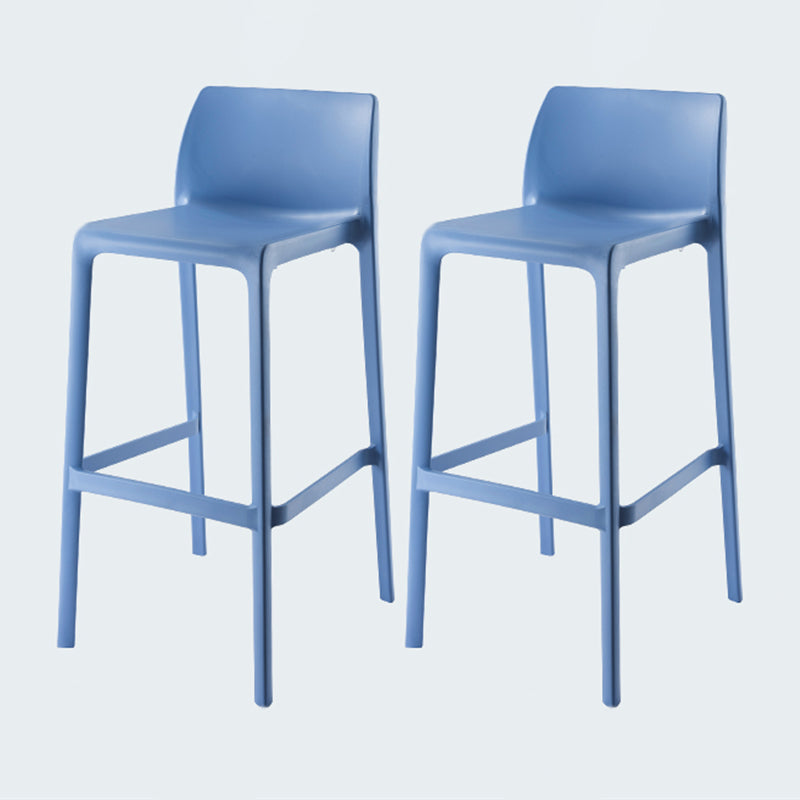 Modern Style Bar-stool Plastic Counter Bar Stool for Kitchen Bar with Plastic Legs Blue 2 Piece Set Bar Stool(30"H) Clearhalo 'Bar Furniture' 'Bar Stools' 'bar_stools' 'furn' 'furn_bar_stools' 'Furniture' 'furniture_bar_stools' 'Kitchen & Dining Furniture' 4850298