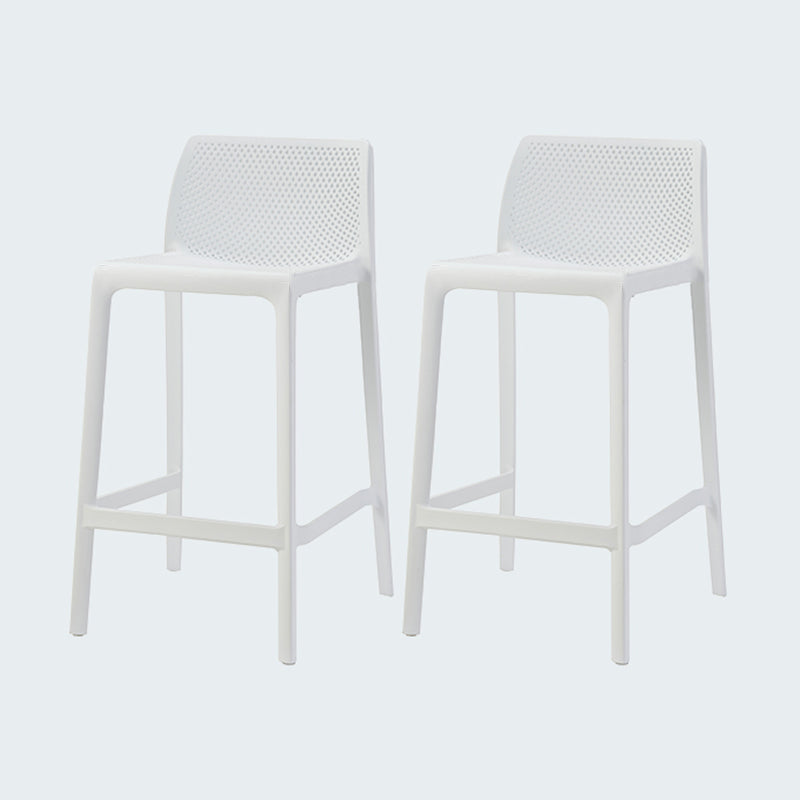 Modern Style Bar-stool Plastic Counter Bar Stool for Kitchen Bar with Plastic Legs Textured White 2 Piece Set Counter Stool(26"H) Clearhalo 'Bar Furniture' 'Bar Stools' 'bar_stools' 'furn' 'furn_bar_stools' 'Furniture' 'furniture_bar_stools' 'Kitchen & Dining Furniture' 4850304