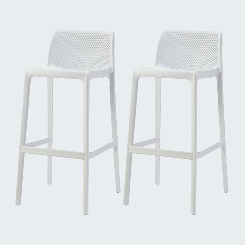 Modern Style Bar-stool Plastic Counter Bar Stool for Kitchen Bar with Plastic Legs Textured White 2 Piece Set Bar Stool(30"H) Clearhalo 'Bar Furniture' 'Bar Stools' 'bar_stools' 'furn' 'furn_bar_stools' 'Furniture' 'furniture_bar_stools' 'Kitchen & Dining Furniture' 4850306