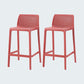 Modern Style Bar-stool Plastic Counter Bar Stool for Kitchen Bar with Plastic Legs Light Red 2 Piece Set Counter Stool(26"H) Clearhalo 'Bar Furniture' 'Bar Stools' 'bar_stools' 'furn' 'furn_bar_stools' 'Furniture' 'furniture_bar_stools' 'Kitchen & Dining Furniture' 4850308